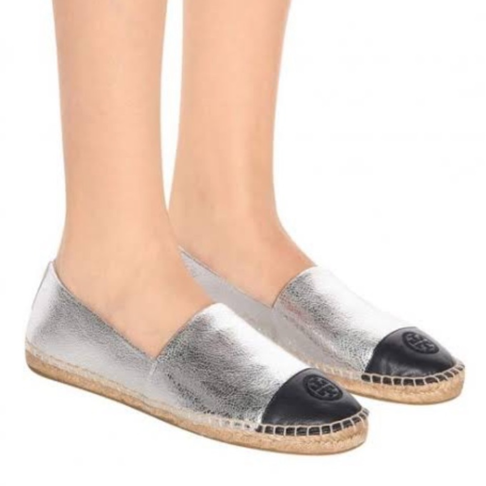 Tory Burch Metallic Colorblock Espadrilles, Size 6 - Picture 4 of 16